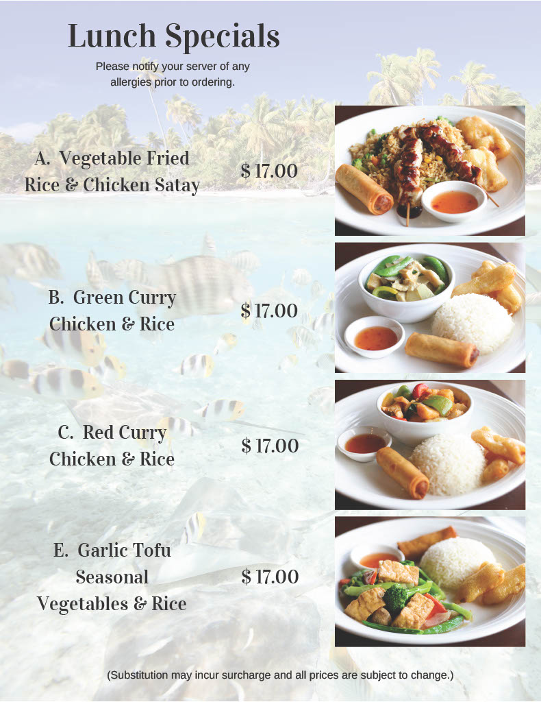 lunch menu