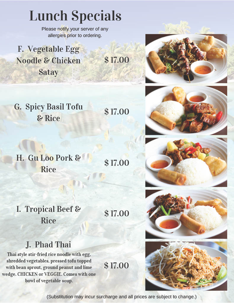 lunch menu